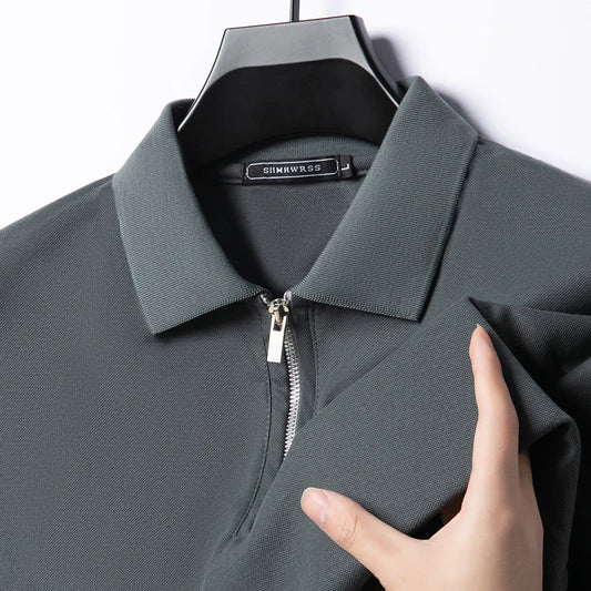 Men’s Zipper Collar Polo Shirt