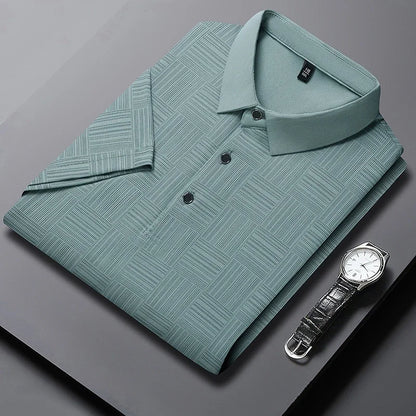 Men’s Geometric Textured Polo Shirt