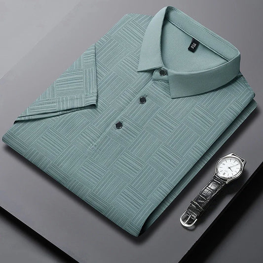 Men’s Geometric Textured Polo Shirt