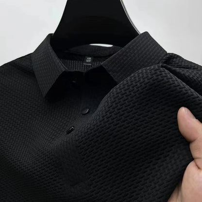 Men’s Textured Knit Polo Shirt