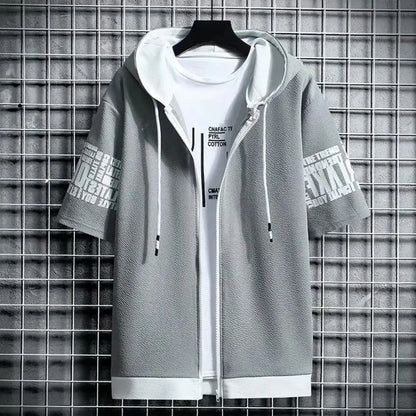 Men’s Short Sleeve Zip-Up Hoodie