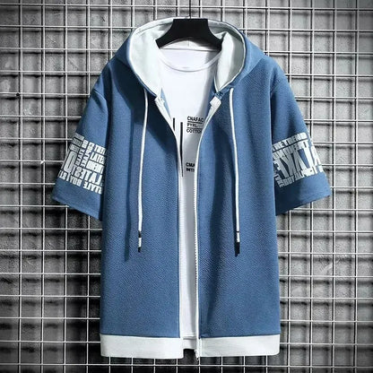 Men’s Short Sleeve Zip-Up Hoodie