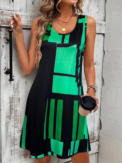 Abstract Print Summer Dress