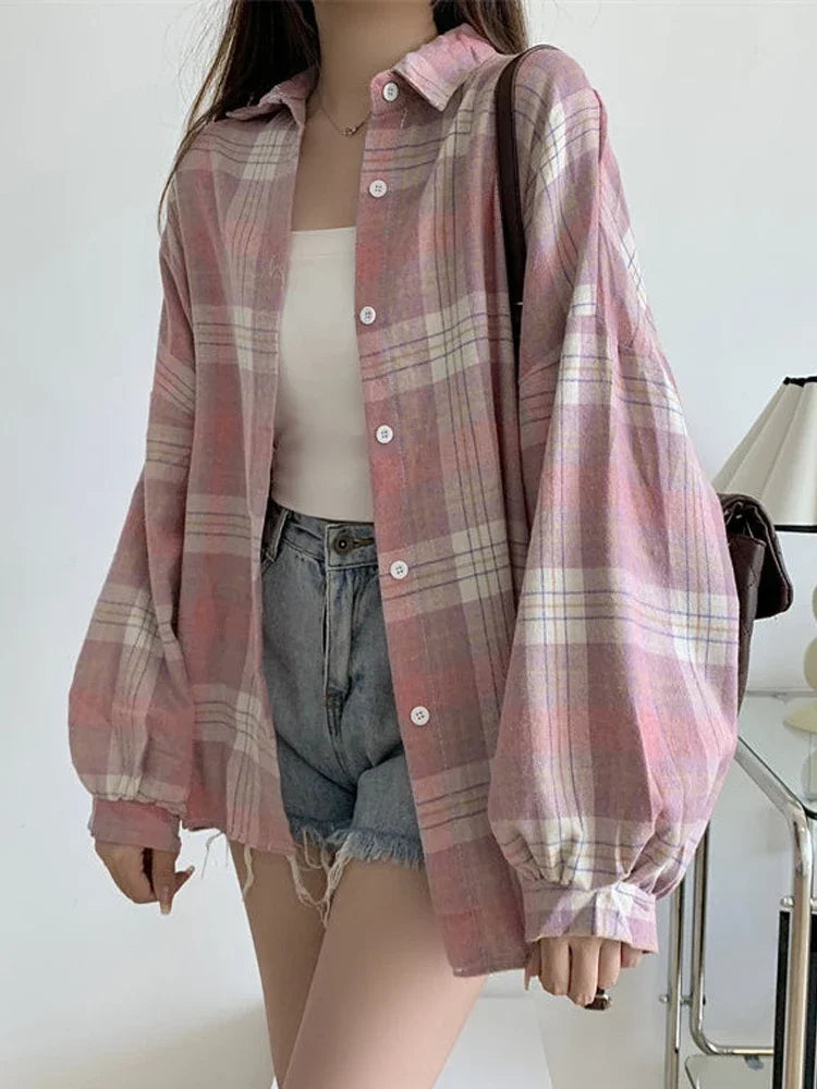 Women’s Oversized Plaid Shirt