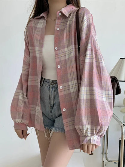 Women’s Oversized Plaid Shirt