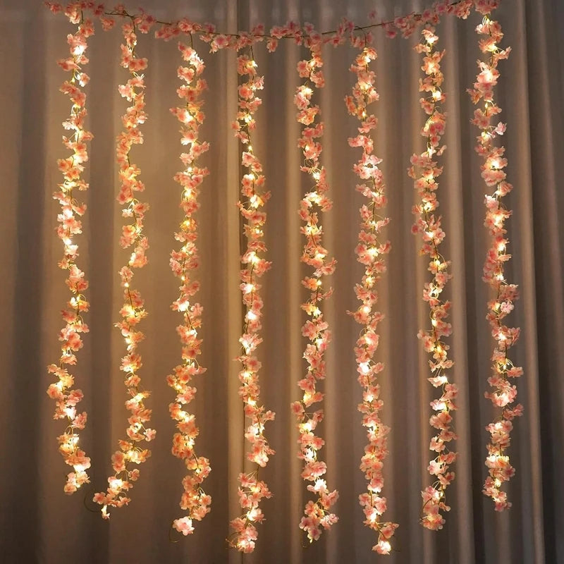 Artificial Sakura Flower Vine with LED lights