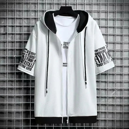 Men’s Short Sleeve Zip-Up Hoodie