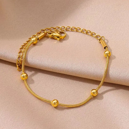Golden Bead Chain Bracelet