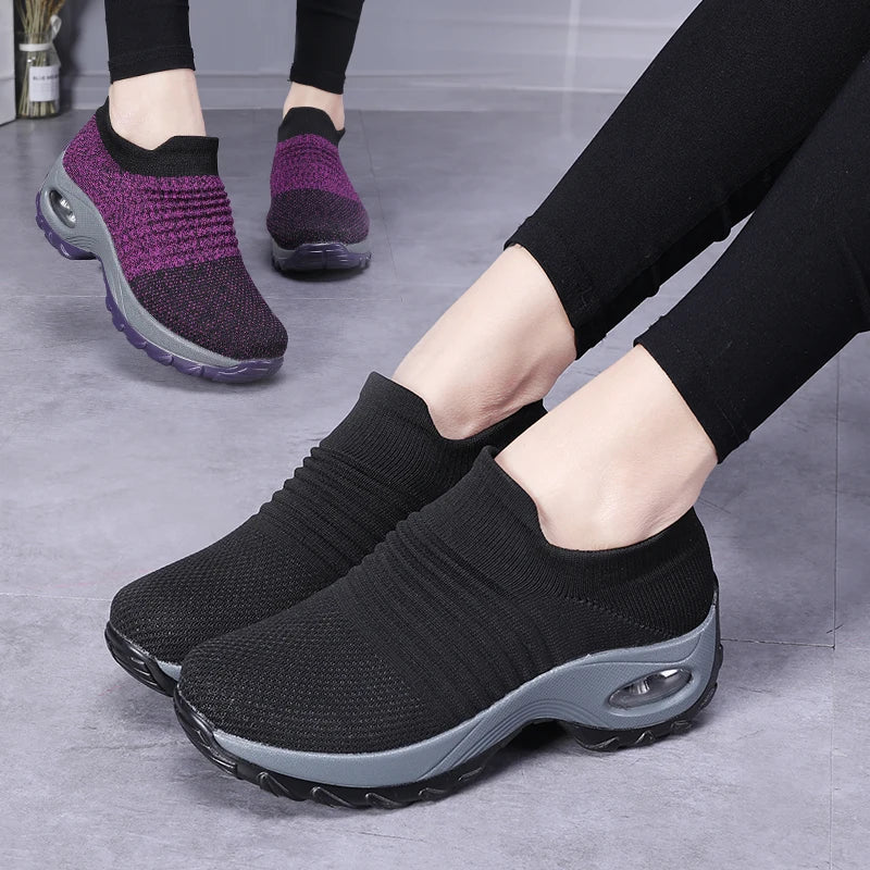 Air Cushion Slip-On Sneakers