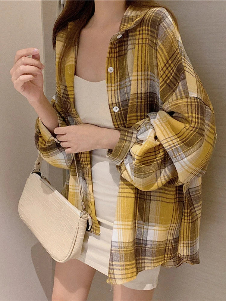 Women’s Oversized Plaid Shirt