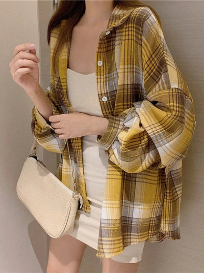 Women’s Oversized Plaid Shirt