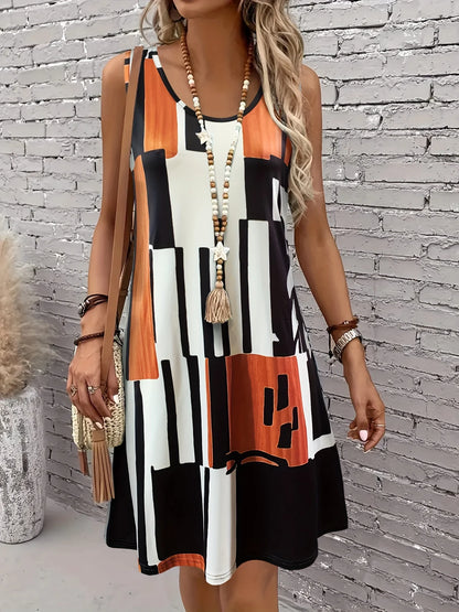 Abstract Print Summer Dress
